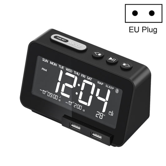 K5 Wireless Bluetooth Speaker Desktop Alarm Clock Radio, Specification: EU Plug(Black) - Desktop Speaker by buy2fix | Online Shopping UK | buy2fix