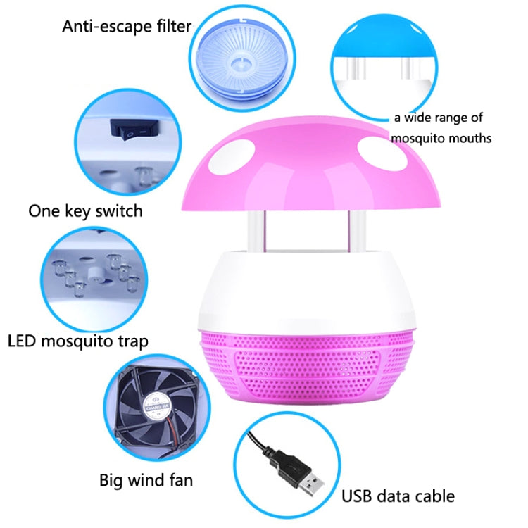 Mushroom LED Mosquito Killer Lamp Household USB Mosquito Killer(Sky Blue) - Repellents by buy2fix | Online Shopping UK | buy2fix