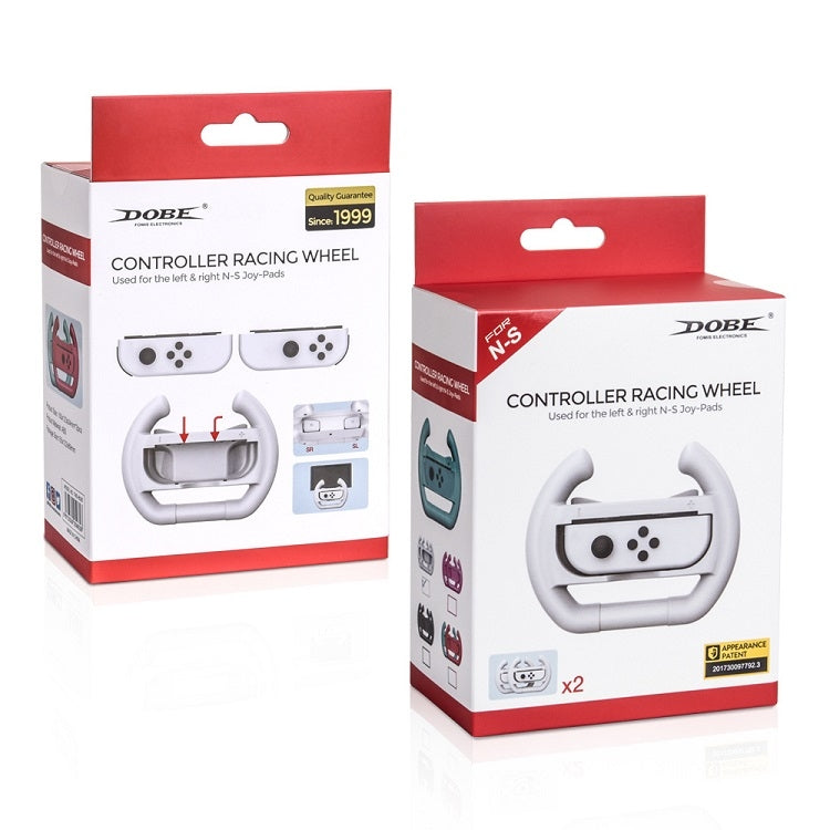 DOBE Left And Right Handle Steering Wheel For Switch OLED / Switch, Specification： White（2PCS/Pack） - Gamepads by DOBE | Online Shopping UK | buy2fix