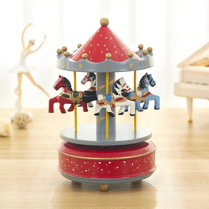 Sky City Carousel Clockwork Music Box Couples Birthday Gift(K0233 Dot Red) - Music Box by buy2fix | Online Shopping UK | buy2fix