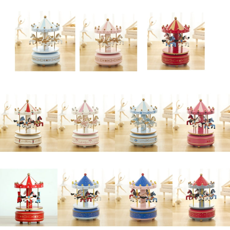 Sky City Carousel Clockwork Music Box Couples Birthday Gift(K0232  Dot Blue + Pink) - Music Box by buy2fix | Online Shopping UK | buy2fix