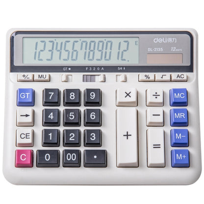 Deli 2135 Computer Keyboard Calculator Big Button Bank Office Finance Accounting Solar Calculator(White) - Calculator by Deli | Online Shopping UK | buy2fix