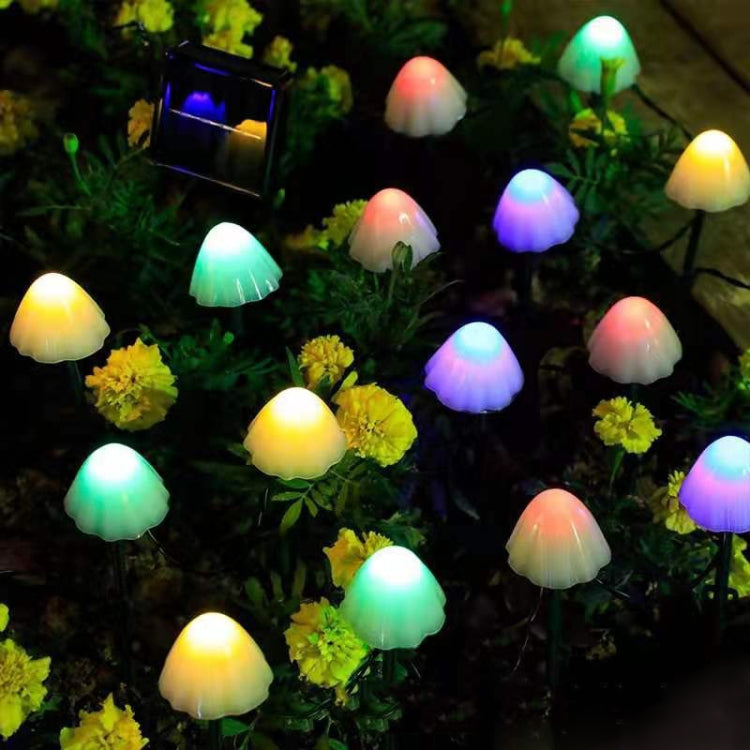 5m 20 LEDs Solar Mushroom Lawn Light Outdoor Waterproof Garden Villa Landscape Decorative String Lights(Colorful Light) - Holiday Lights by buy2fix | Online Shopping UK | buy2fix