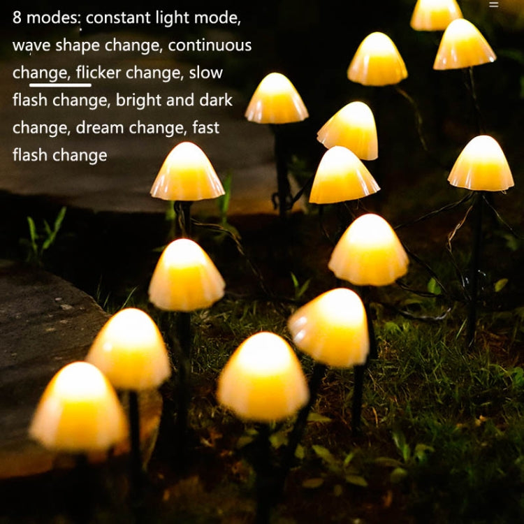 5m 20 LEDs Solar Mushroom Lawn Light Outdoor Waterproof Garden Villa Landscape Decorative String Lights(Colorful Light) - Holiday Lights by buy2fix | Online Shopping UK | buy2fix