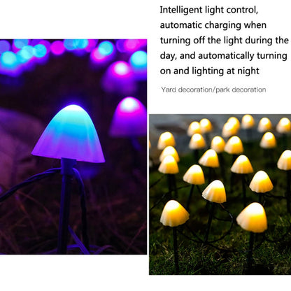 6.5m 30 LEDs Solar Mushroom Lawn Light Outdoor Waterproof Garden Villa Landscape Decorative String Lights(Colorful Light) - Holiday Lights by buy2fix | Online Shopping UK | buy2fix