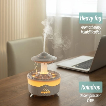 UFO Water Drop Aromatherapy Humidifier Desktop Remote Control Diffuser, Plug: AU Plug(Wood Grain) - Air Purifiers & Accessories by buy2fix | Online Shopping UK | buy2fix