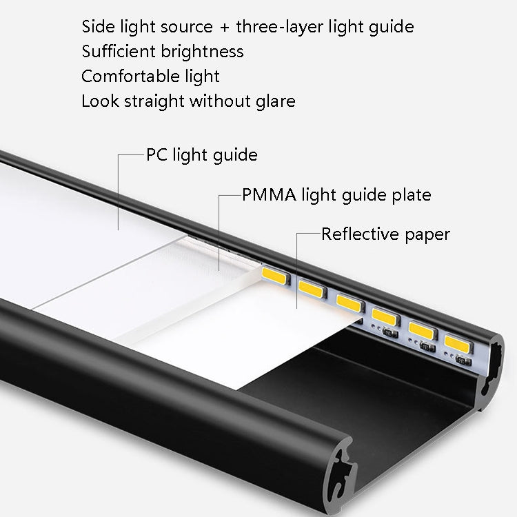 Intelligent Automatic Human Body Induction Wireless LED Lamp 80cm(Black + White Light) - Sensor LED Lights by buy2fix | Online Shopping UK | buy2fix