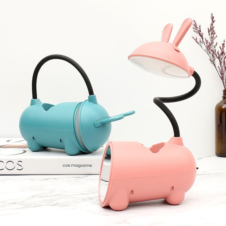 FY003T Small Rabbit USB Charging Desk Lamp with Pen Holder( Pink) - Desk Lamps by buy2fix | Online Shopping UK | buy2fix