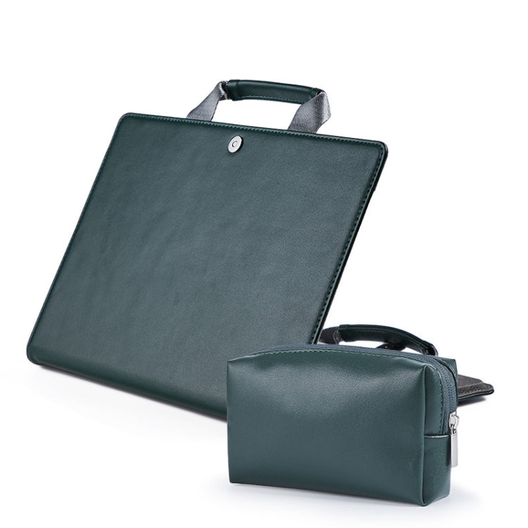 Book Style Laptop Protective Case Handbag For Macbook 16 inch(Ink Green + Power Bag) - Protective Bags by buy2fix | Online Shopping UK | buy2fix