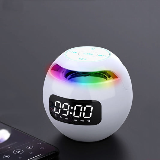 ZXL-G90 Portable Colorful Ball Bluetooth Speaker, Style: Clock Version (White) - Desktop Speaker by buy2fix | Online Shopping UK | buy2fix