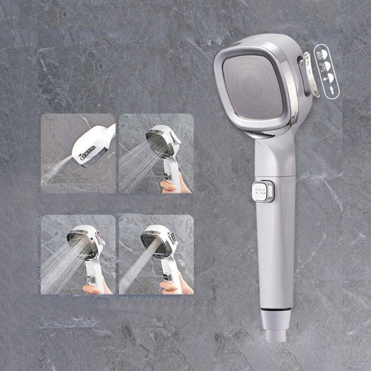 Pressurized Shower Head Four-speed Handheld Shower Set,Style: Electroplating White - Shower Head by buy2fix | Online Shopping UK | buy2fix