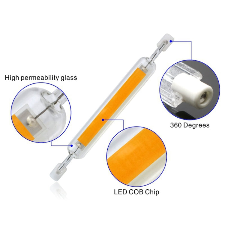 78MM 10W R7S LED COB Dimmer Glass Lamp Double-end Horizontal Plug-in Light(110V Natural White Light) - LED Blubs & Tubes by buy2fix | Online Shopping UK | buy2fix