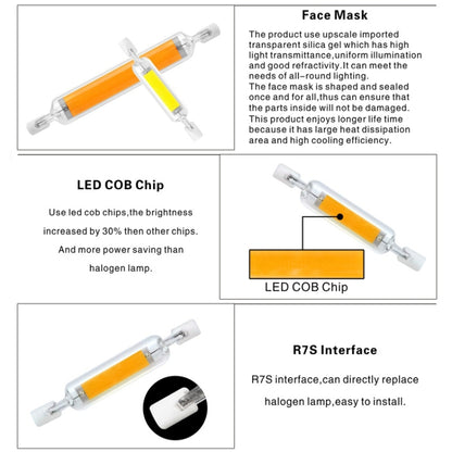 78MM 10W R7S LED COB Dimmer Glass Lamp Double-end Horizontal Plug-in Light(110V Natural White Light) - LED Blubs & Tubes by buy2fix | Online Shopping UK | buy2fix