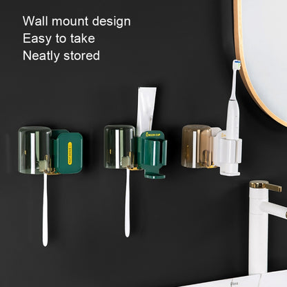 JM056 Toothbrush Rack Wall Mounted Toothpaste Storage Rack, Style: Regular Black - Shelves by buy2fix | Online Shopping UK | buy2fix