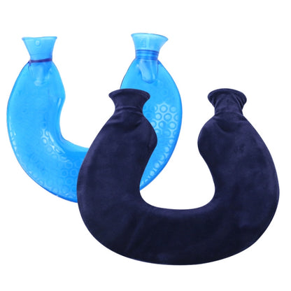 U-shaped PVC Hot Compress Shoulder And Neck Explosion-proof Water Injection Hot Water Bag(Blue + Navy Crystal) - Hot Water Bags by buy2fix | Online Shopping UK | buy2fix