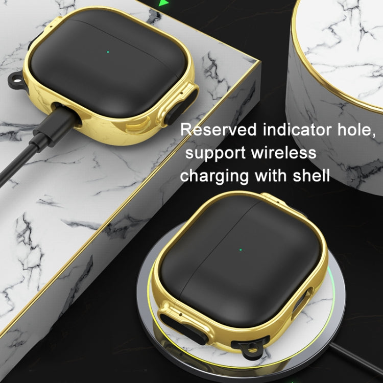 For AirPods 3  Drop-proof Case Split Design Plating Protection Cover(Rose Gold+Black) - For AirPods 3 by buy2fix | Online Shopping UK | buy2fix