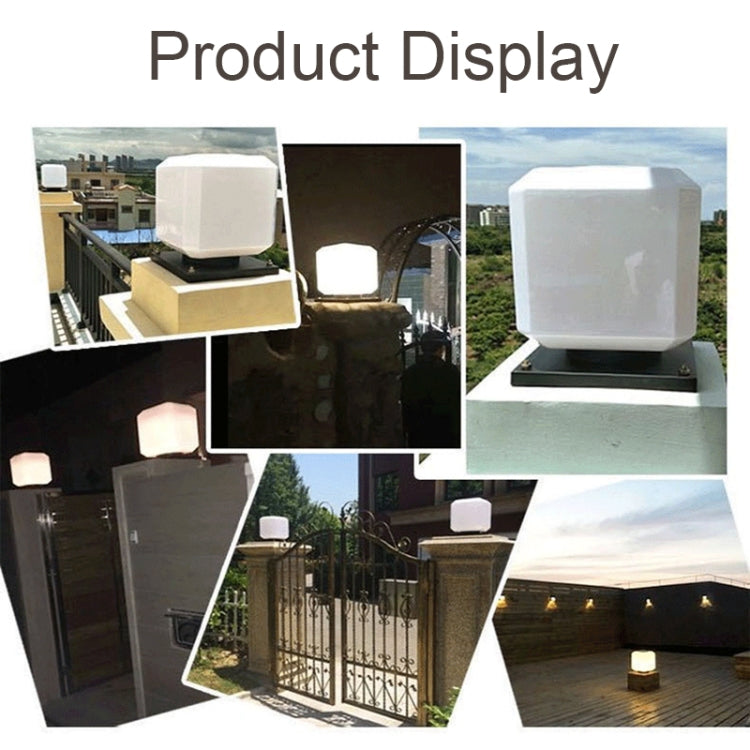 003 Solar Square Outdoor Post Light LED Waterproof Wall Lights, Size: 25cm (White Light) - Solar Lights by buy2fix | Online Shopping UK | buy2fix