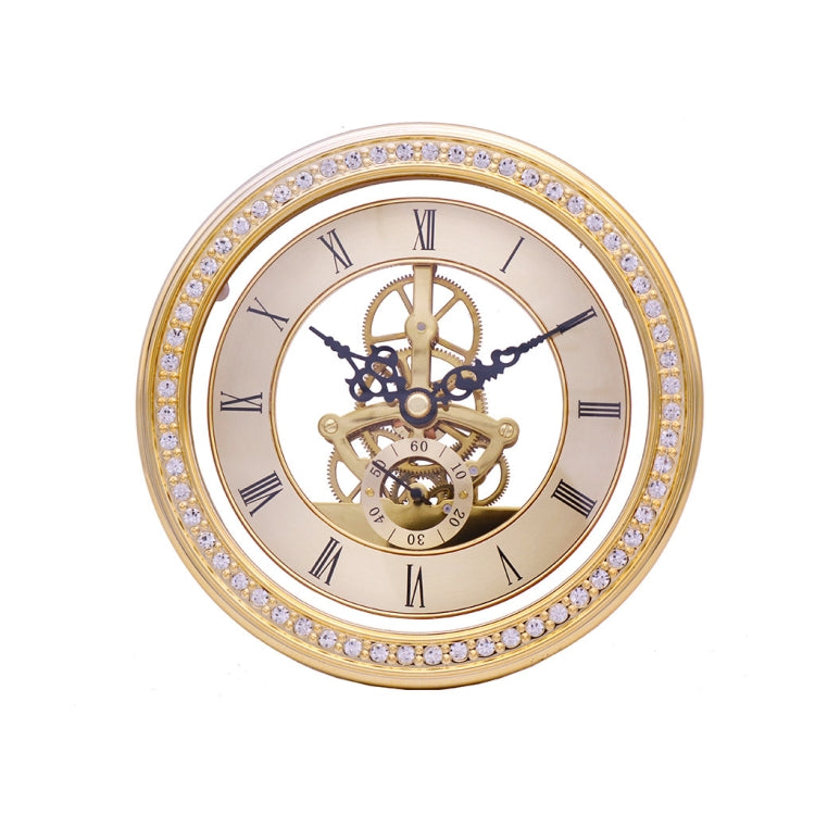 Metal See-through Quartz Clock Gear Clock DIY Accessories 148mm Golden Clock Head - DIY Clocks by buy2fix | Online Shopping UK | buy2fix