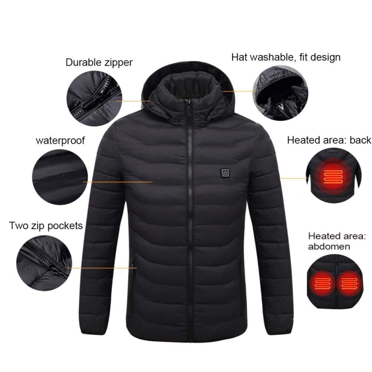 9 Zone Blue USB Winter Electric Heated Jacket Warm Thermal Jacket, Size: XXL - Down Jackets by buy2fix | Online Shopping UK | buy2fix