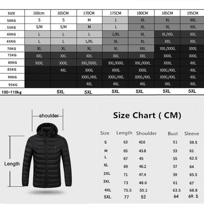 9 Zone Red USB Winter Electric Heated Jacket Warm Thermal Jacket, Size: XXL - Down Jackets by buy2fix | Online Shopping UK | buy2fix