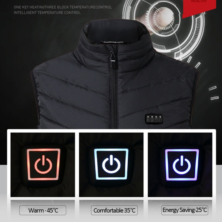 13  Area Double Control Black USB Electric Heating Undershirt Intelligent Warm Vest(L) - Down Jackets by buy2fix | Online Shopping UK | buy2fix