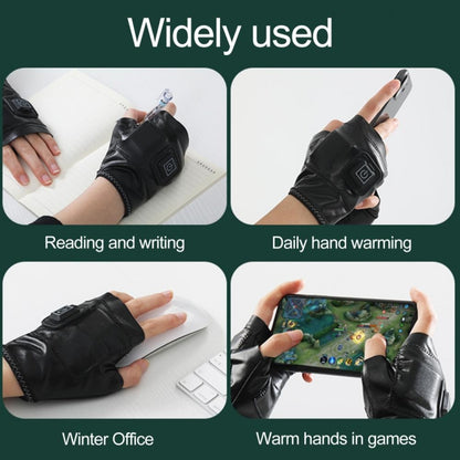 1 Pair Adjustable Temperature Rechargeable Intelligent Electric Heating Gloves Half Finger Gloves, Size: L(Pink) - Safety Gloves by buy2fix | Online Shopping UK | buy2fix