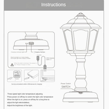 GIVELONG Retro Table Lamp USB Charging Small Night Light, Style: 320-4 Green - Bedside Light by GIVELONG | Online Shopping UK | buy2fix