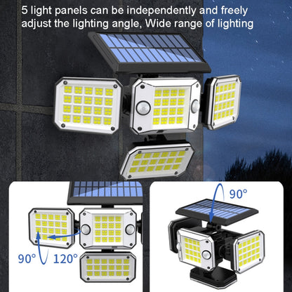 TG-TY10804 Solar 4 Head Double Sensor Light LED Rotating Wall Light With Remote Control(296 LED) - Solar Lights by buy2fix | Online Shopping UK | buy2fix