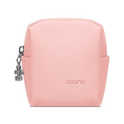 Baona BN-G003 Leather Mini Portable Multifunctional Digital Storage Bag(Zipper Pink) - Digital Storage Bag by Baona | Online Shopping UK | buy2fix