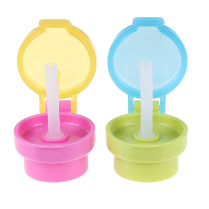 2pcs CJ07205 Baby Straw Lids Portable Drinking Straw Lids for Children(Pink) - Drinking Tools by buy2fix | Online Shopping UK | buy2fix