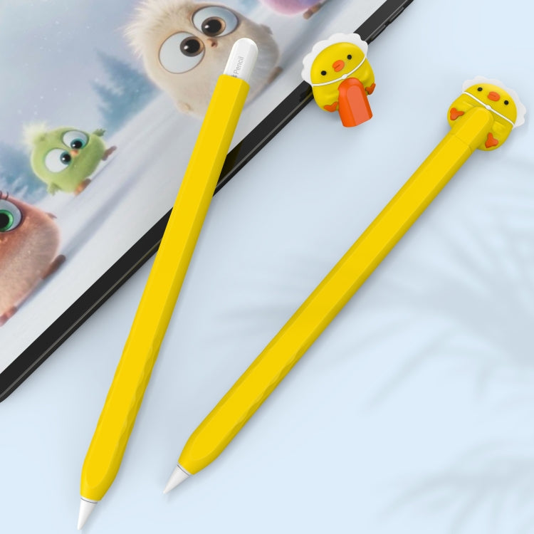 For Apple Pencil 2 AhaStyle PT-LC129 Pen Case Cartoon Silicone Protective Case(Orange) - Pencil Accessories by AhaStyle | Online Shopping UK | buy2fix