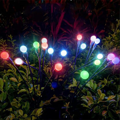 2sets Solar Firefly Lights Christmas Outdoor Garden Waterproof Lawn Lights, Color: 6 Head Warm Light - Solar Lights by buy2fix | Online Shopping UK | buy2fix