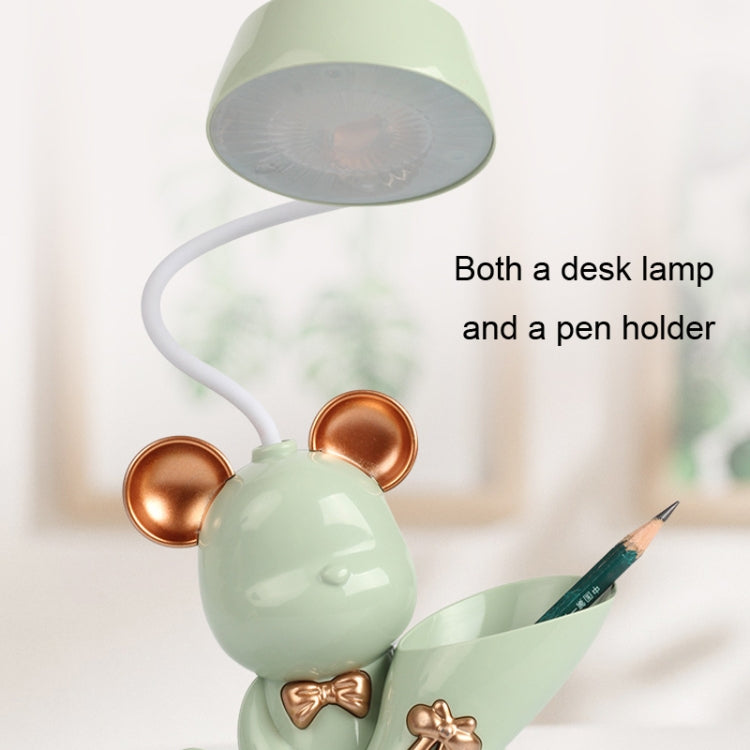 LED Cartoon Multi Function Pen Holder Charging Station Lights(Bear Blue) - Desk Lamps by buy2fix | Online Shopping UK | buy2fix