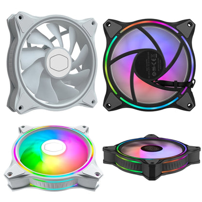 MF140 HALO ARGB 14cm RGB 5V/3PIN Computer Case Quiet PWM Fan PC CPU Cooler, Color: Black - Fan Cooling by buy2fix | Online Shopping UK | buy2fix