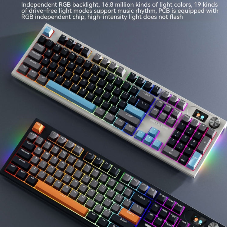 LANGTU LT104 Mechanical Keyboard Backlight Display Flexible DIY Keyboard, Style: Wired Color Screen RGB (Iron Gray) - Wired Keyboard by LANGTU | Online Shopping UK | buy2fix