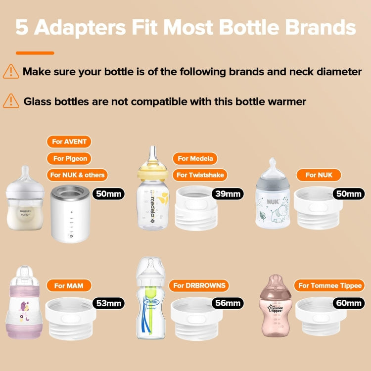 Baby Bottle Warmer 10000mAh USB Rechargeable Heater With 5 Adapter(English) - Baby Care by buy2fix | Online Shopping UK | buy2fix