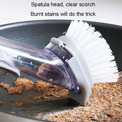 Kitchen Long Handle Automatic Liquid Filling Non-Stick Pan Scrubber Brush Cleaning Brush, Style: Brush+Sponge - Cleaning Tools by buy2fix | Online Shopping UK | buy2fix