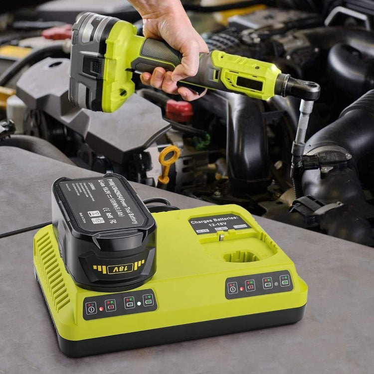 For RYOBI P108 / P117 12-18V Lithium Nickel Battery Dual Port Charger, Plug: EU - Electric Saws & Accessories by buy2fix | Online Shopping UK | buy2fix