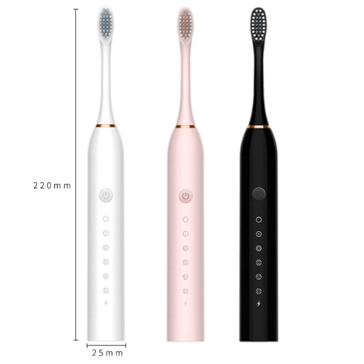 Rechargeable Ultrasonic Soft Bristle Electrical Toothbrushes Flosser 6 Gear With 4 Brushes(Black) - Toothbrushes by buy2fix | Online Shopping UK | buy2fix