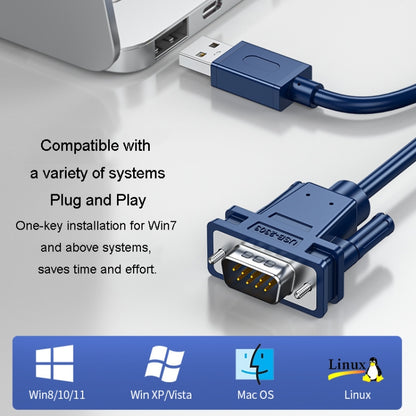 JINGHUA USB To RS232 Serial Cable DB9 Pin COM Port Computer Converter, Length: 3m - RS485 / RS232 Series by JINGHUA | Online Shopping UK | buy2fix