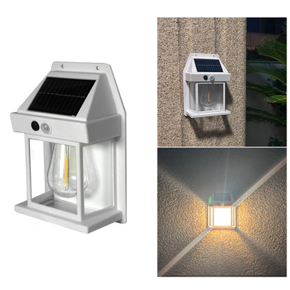 Solar Outdoor Tungsten Wall Light 3 Modes Body Sensing Waterproof Garden Villa Night Light, Spec: Regular White - Solar Lights by buy2fix | Online Shopping UK | buy2fix