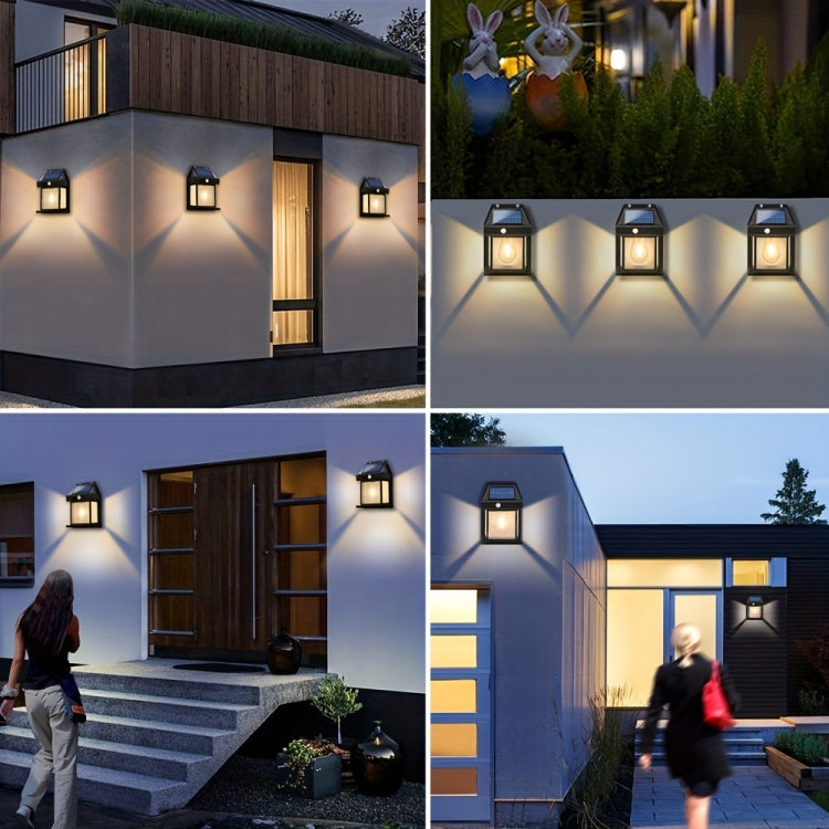 Solar Outdoor Tungsten Wall Light 3 Modes Body Sensing Waterproof Garden Villa Night Light, Spec: Regular White - Solar Lights by buy2fix | Online Shopping UK | buy2fix