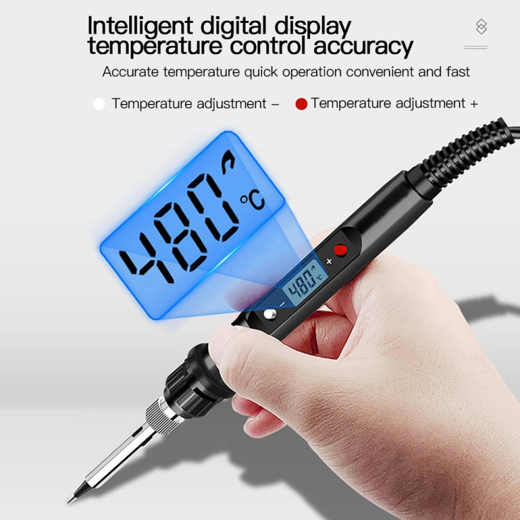 10pcs/ Set 80W Internal Heating Welding Digital Display Soldering Iron Temperature Adjustment Set, Model: Red US Plug - Electric Soldering Iron by buy2fix | Online Shopping UK | buy2fix