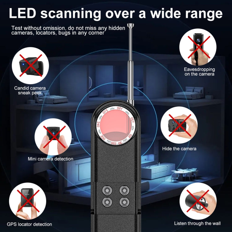 T01 Wireless Detector Camera Anti-eavesdropping Positioning GPS Alarm - Infrared Detector by buy2fix | Online Shopping UK | buy2fix