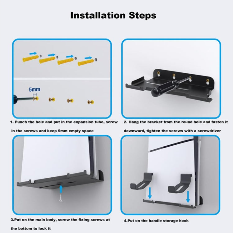 For PS5 Slim Wall-Mounted Storage Rack Host Handle Storage Hanger Accessories - Holder by buy2fix | Online Shopping UK | buy2fix