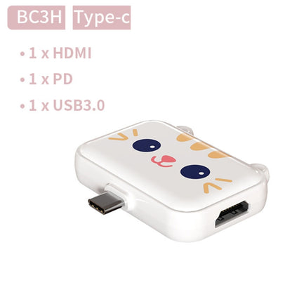 3 In 1 Type-C Docking Station USB Hub For iPad / Phone Docking Station, Port: 3H HDMI+PD+USB3.0  White - USB HUB by buy2fix | Online Shopping UK | buy2fix