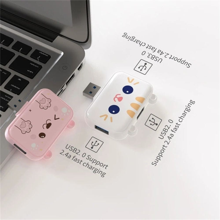 3 In 1 Type-C Docking Station USB Hub For iPad / Phone Docking Station, Port: 3C USB3.0+USB2.0 x 2 Pink - USB HUB by buy2fix | Online Shopping UK | buy2fix