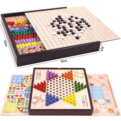 3 in 1 B Model Wooden Multifunctional Parent-Child Interactive Children Educational Chessboard Toy Set - Table Games by buy2fix | Online Shopping UK | buy2fix