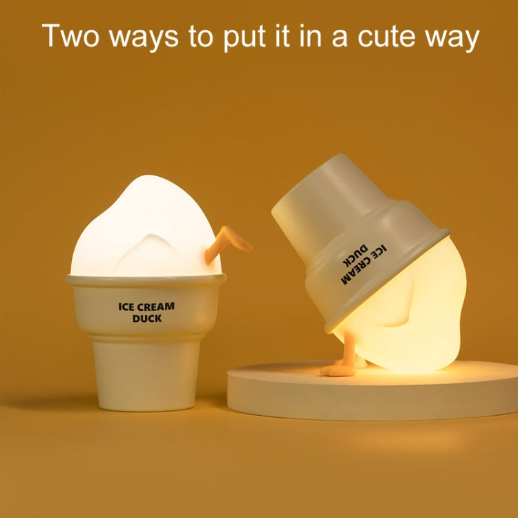 Ice Cream Duck Cartoon Night Light Bedroom USB Charging Ambient Lamp(Yellow And White) - Night Lights by buy2fix | Online Shopping UK | buy2fix