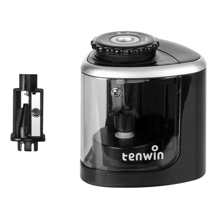 TENWIN Electrical Pencil Sharpener Student Stationery Semi-Automatic Sharpeners Battery Model(Black) - Pencil Sharpener by TENWIN | Online Shopping UK | buy2fix